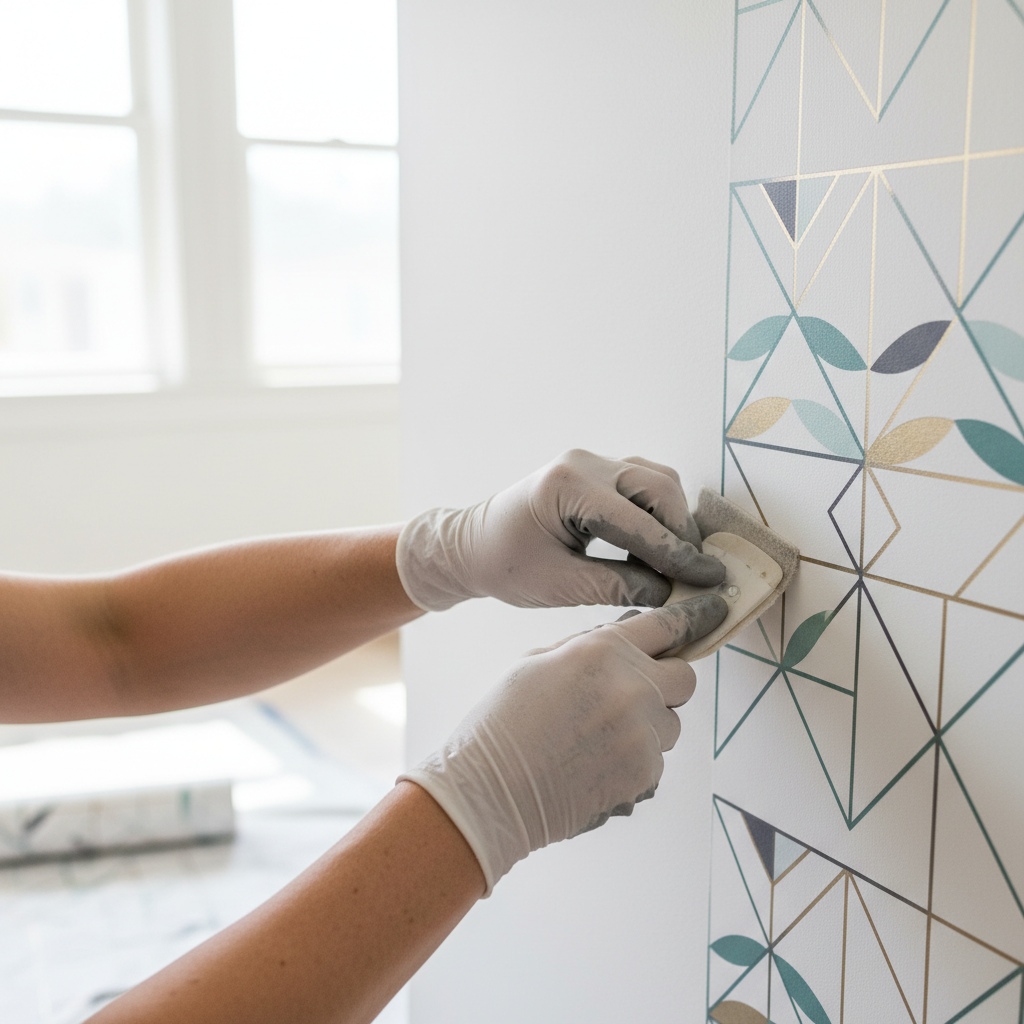 Peel and Stick Wallpaper Installation portfolio 1